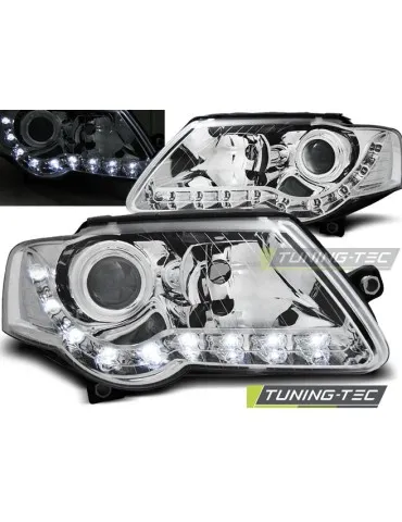 Phares à LED chromés pour VW PASSAT B6 3C 03.05-10
