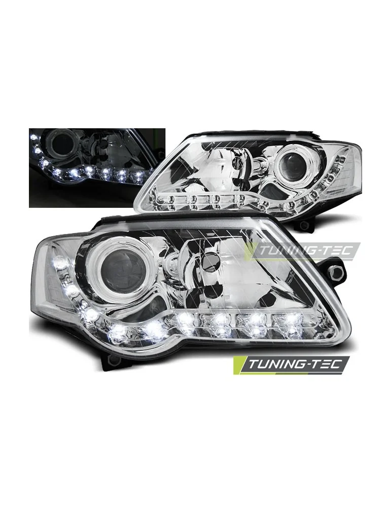 Phares à LED chromés pour VW PASSAT B6 3C 03.05-10