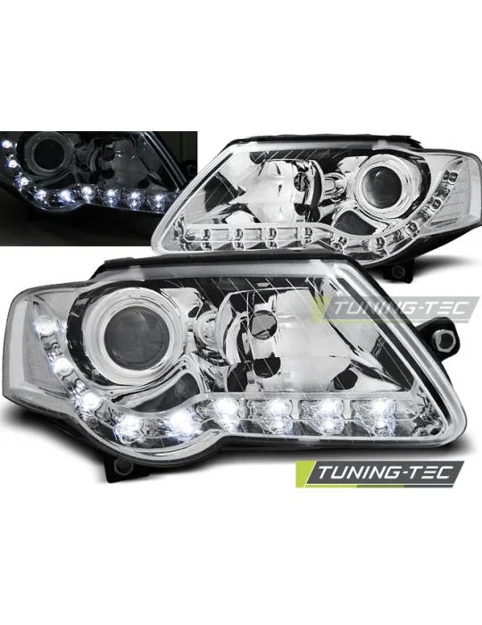 Phares à LED chromés pour VW Passat B6 3C (2005 - 2010)