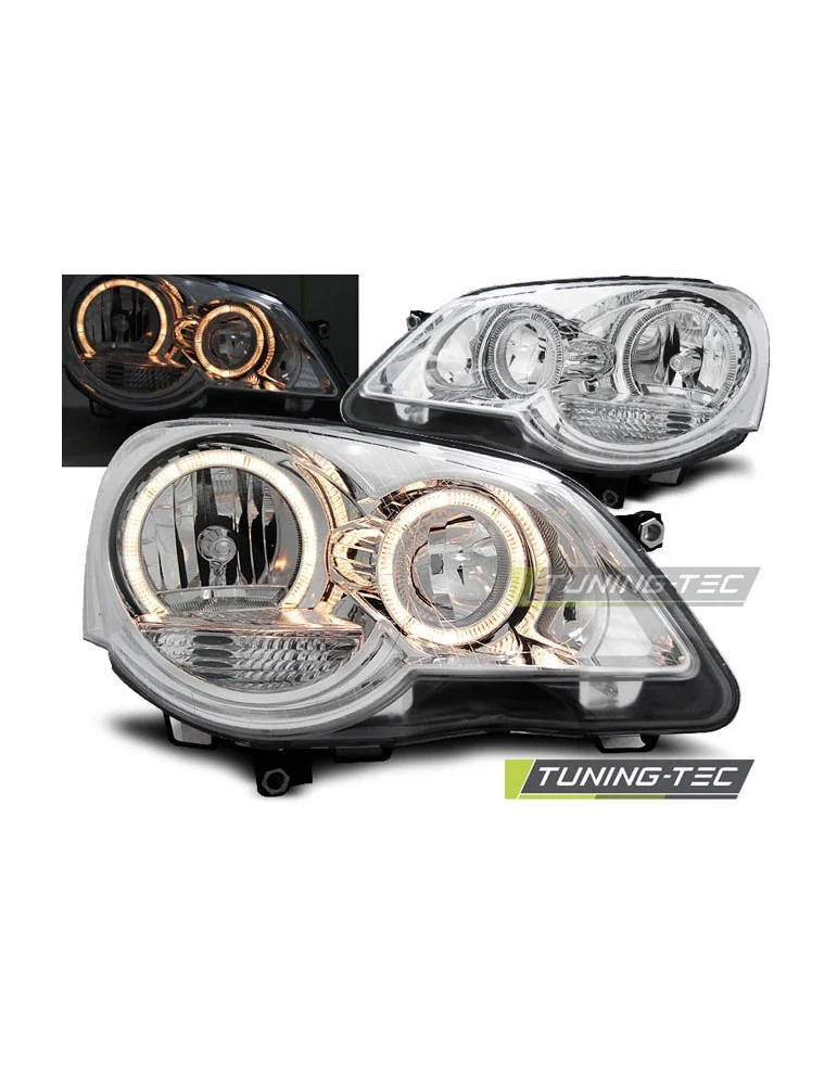 Phares chromés pour VW POLO 9N3 04.05-09