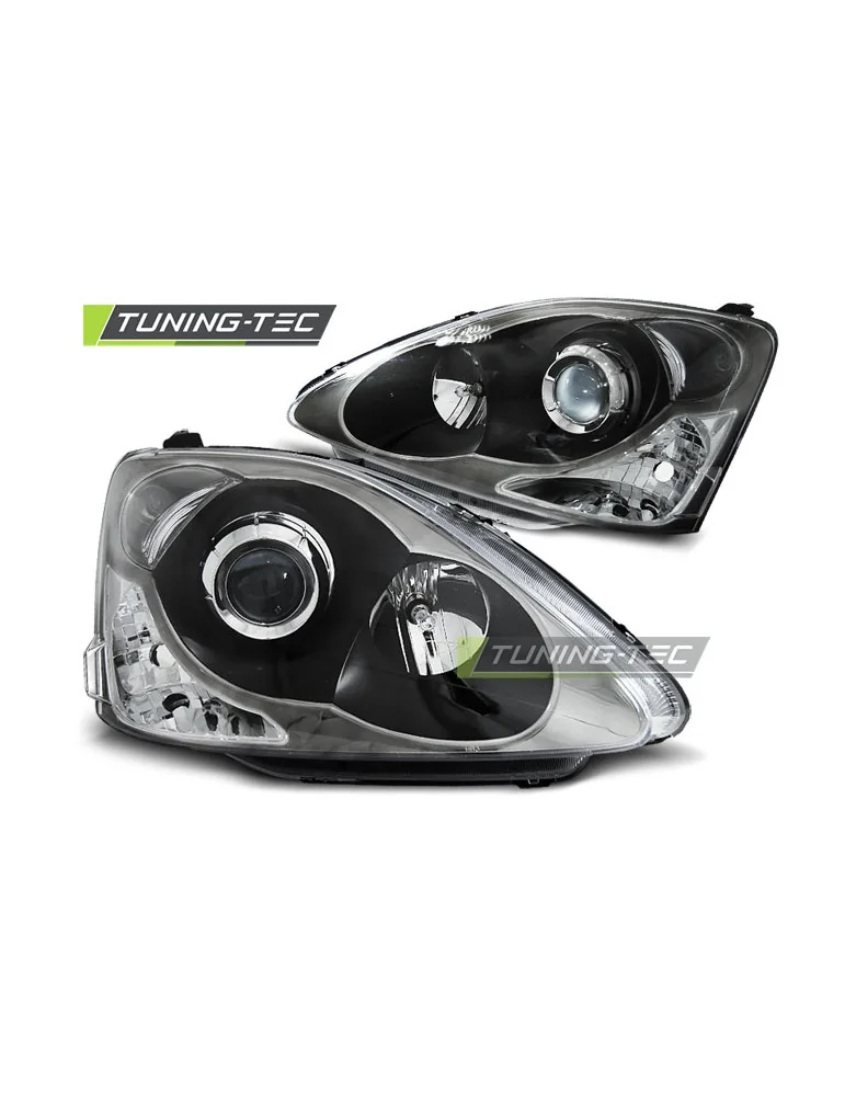 Phares noirs pour HONDA CIVIC 01-06 berline à hayon
