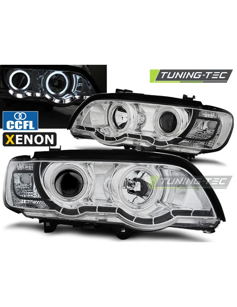 Phares au xénon chromés pour BMW X5 E53 09.99-10.03