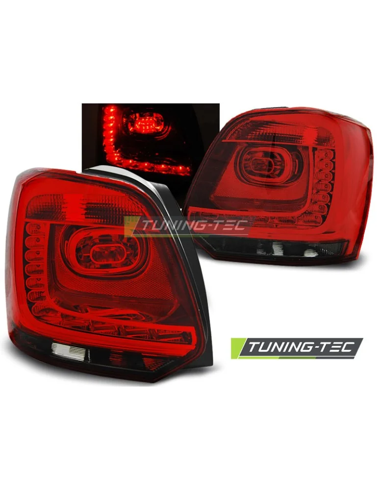 Feux arrière à LED fumés rouges pour VW POLO 09-14