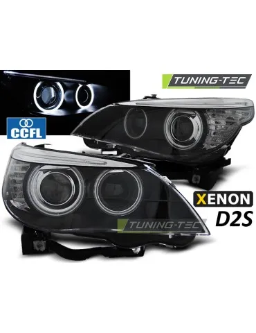 Phares au xénon noirs pour BMW E60/E61 03-04