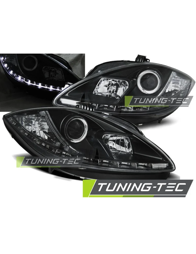 Phares à LED noirs pour SEAT LEON ALTEA 09-12