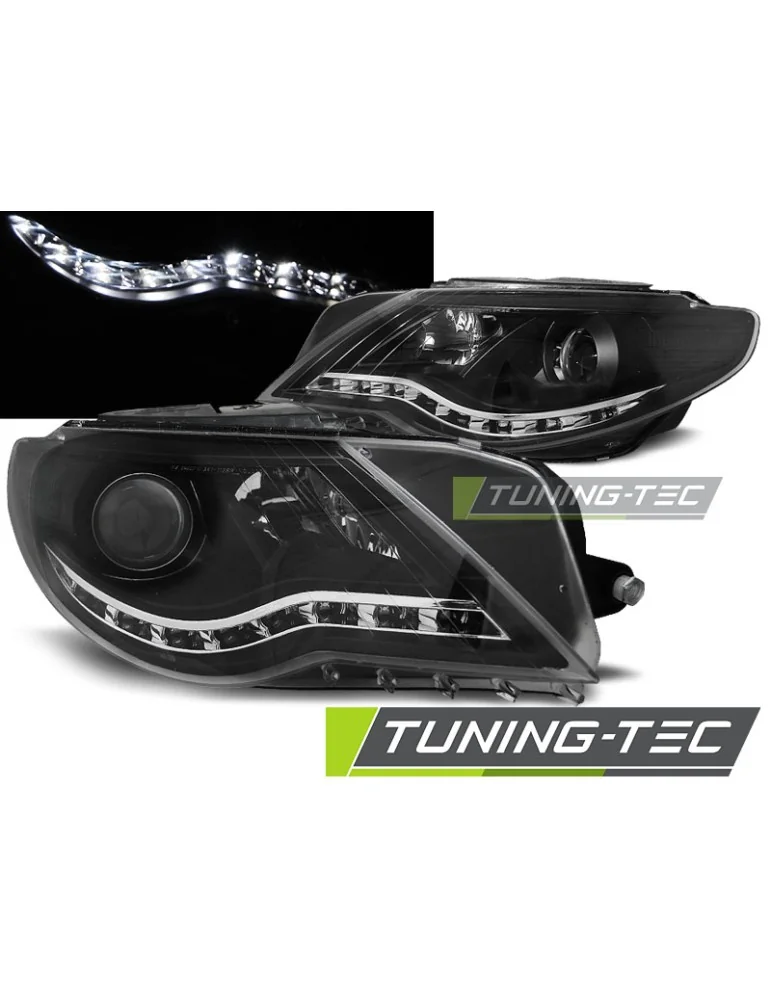 Phares à LED noirs pour VW PASSAT CC 08-12