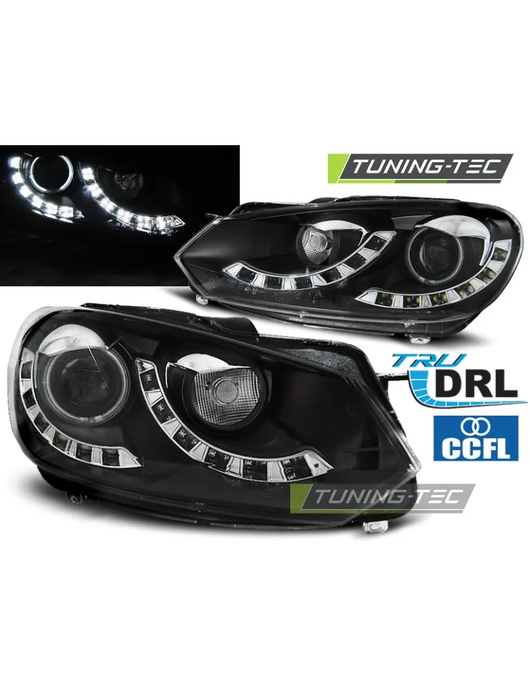 Phares noirs pour VW GOLF 6 10.08-12