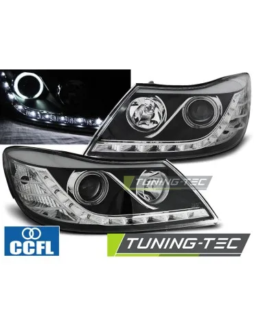 Phares à LED noirs pour SKODA OCTAVIA 09-12