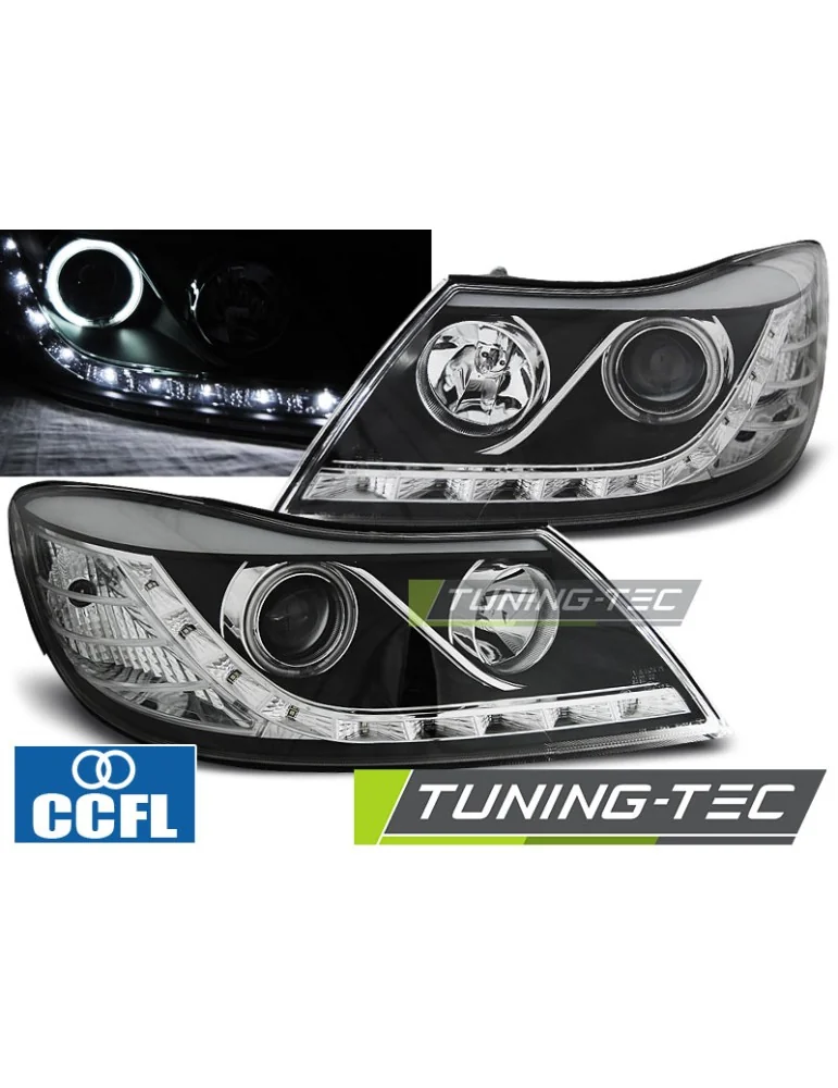 Phares à LED noirs pour SKODA OCTAVIA 09-12