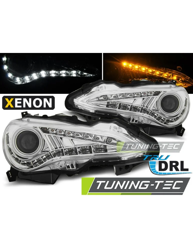 Phares au xénon chromés pour TOYOTA GT86 12-16 TRU