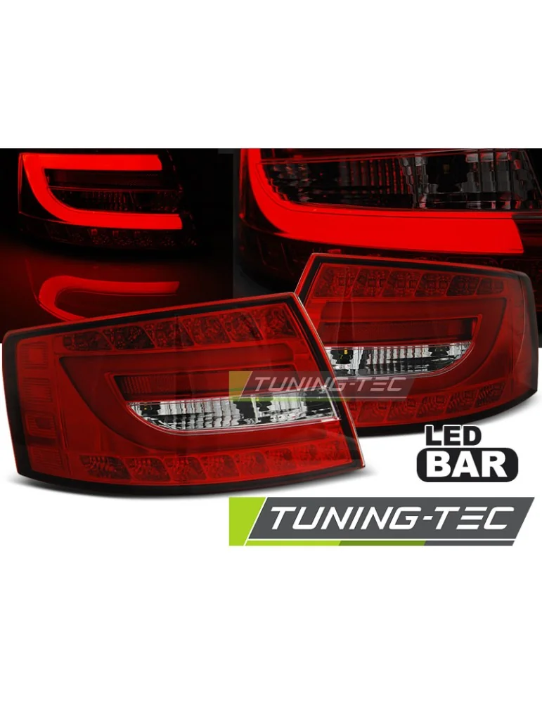 Feux arrière à LED rouges blancs pour AUDI A6 C6 Berline 04.04-08 6PIN
