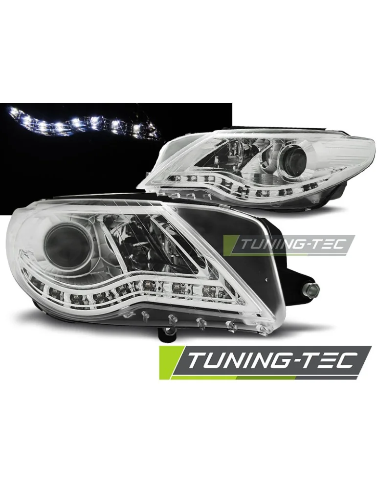 Phares à LED chromés pour VW PASSAT 08-12 CC