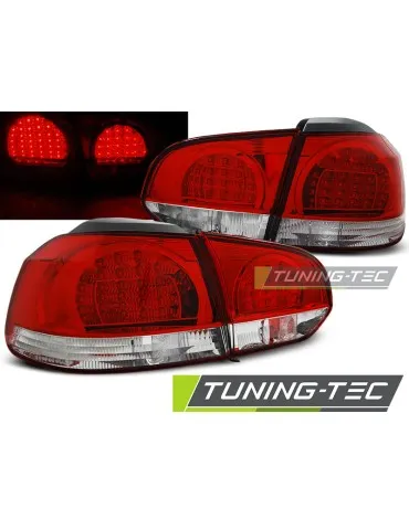 Feux arrière à LED rouges blancs pour VW GOLF 6 10.08-12