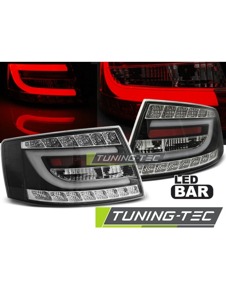 Feux arrière à LED noirs pour AUDI A6 C6 Berline 04.04-08 6PIN