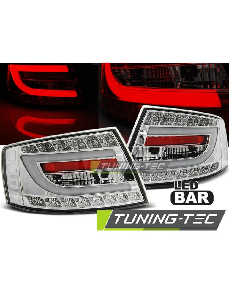 Feux arrière à LED chromés pour AUDI A6 C6 Berline 04.04-08 6PIN
