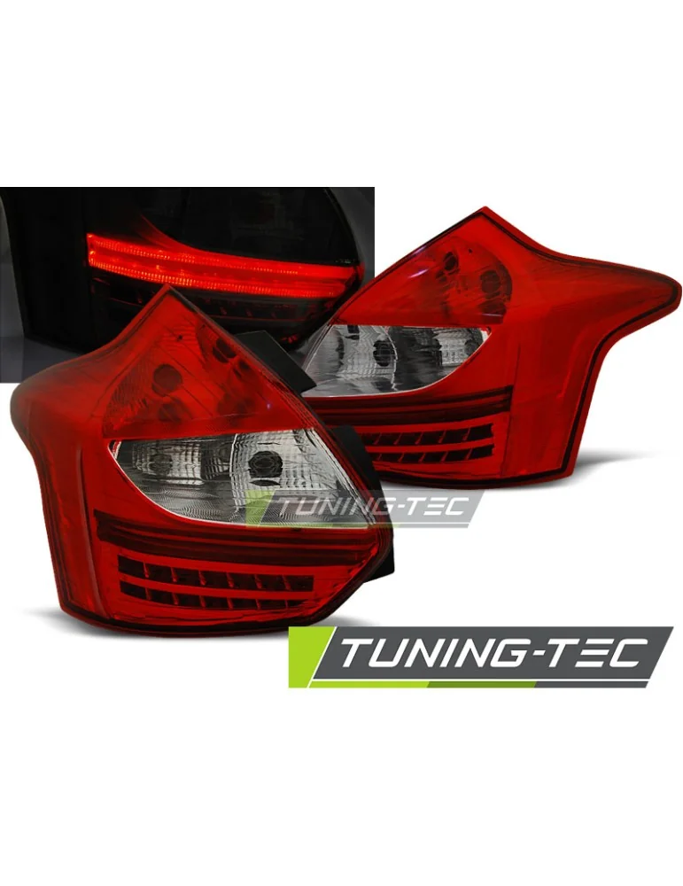 Feux arrière à LED rouges blancs pour FORD FOCUS 3 11-10.14 berline à hayon