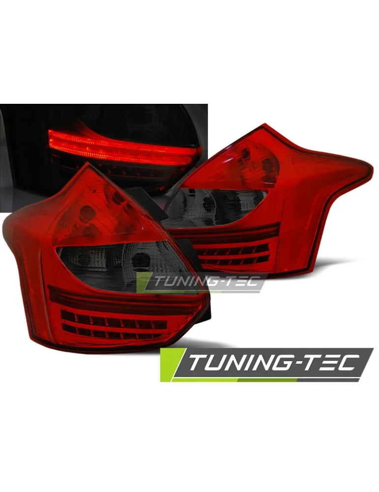 Feux arrière à LED fumés rouges pour FORD FOCUS 3 11- 10.14 berline à hayon