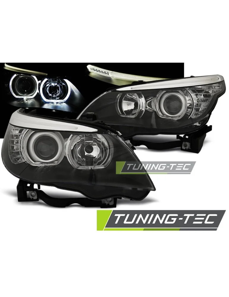 Phares à LED noirs pour BMW E60/E61 03-07