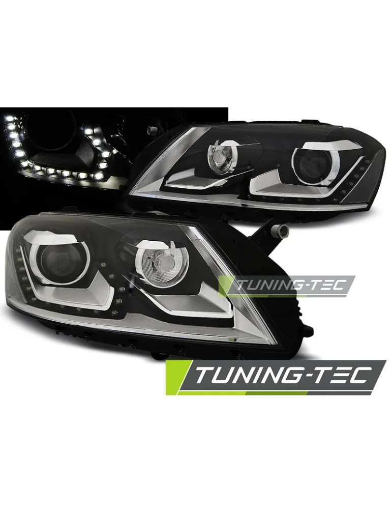 Phares à LED noirs pour VW PASSAT B7 10.10- 10.14