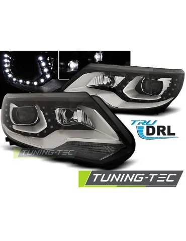 Phares noirs pour VW TIGUAN 2011 12.2015