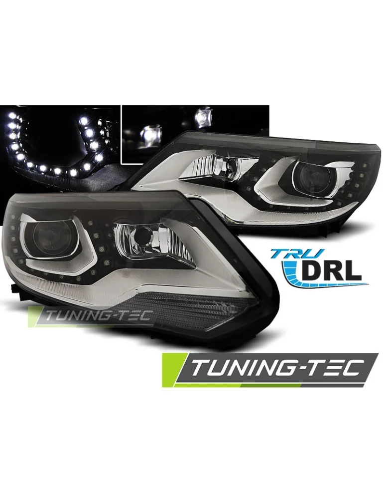 Phares noirs pour VW TIGUAN 2011 12.2015