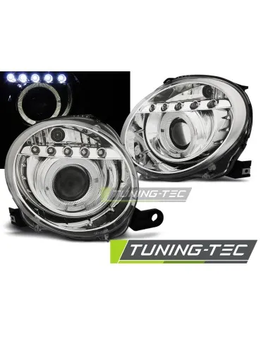 Phares à LED chromés pour FIAT 500 07-15 PROJEKTOR