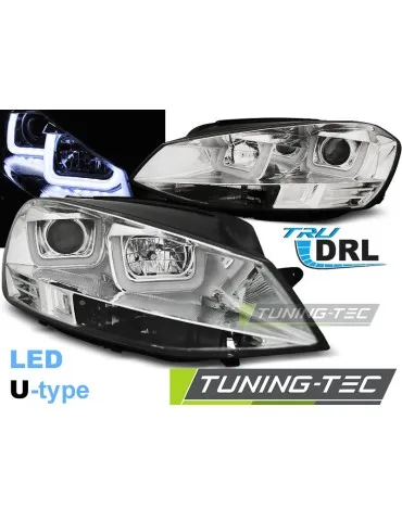 Phares à LED chromés pour VW GOLF 7 11.12-17