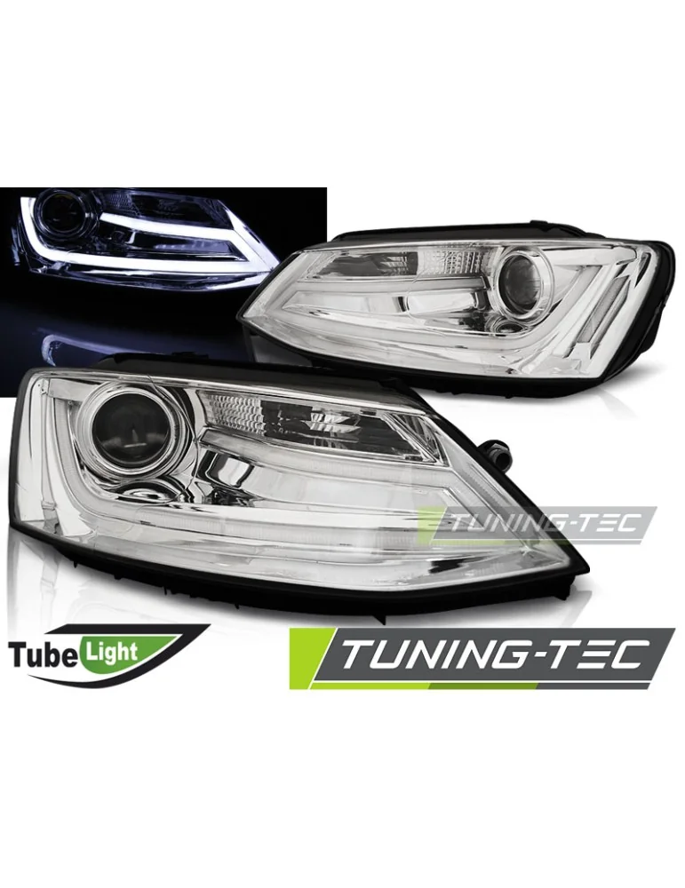 Phares à LED chromés pour VW JETTA VI 1.11-18
