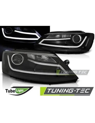 Phares à LED noirs pour VW JETTA VI 1.11-18