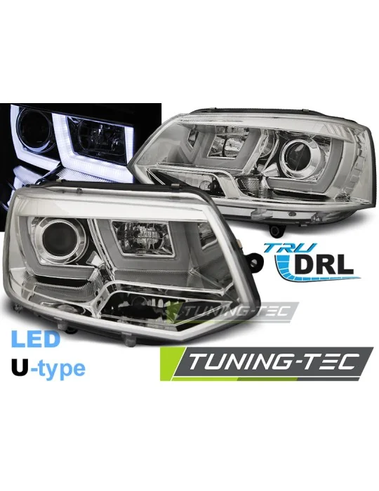Phares à LED chromés pour VW T5 (2010 - 2015)