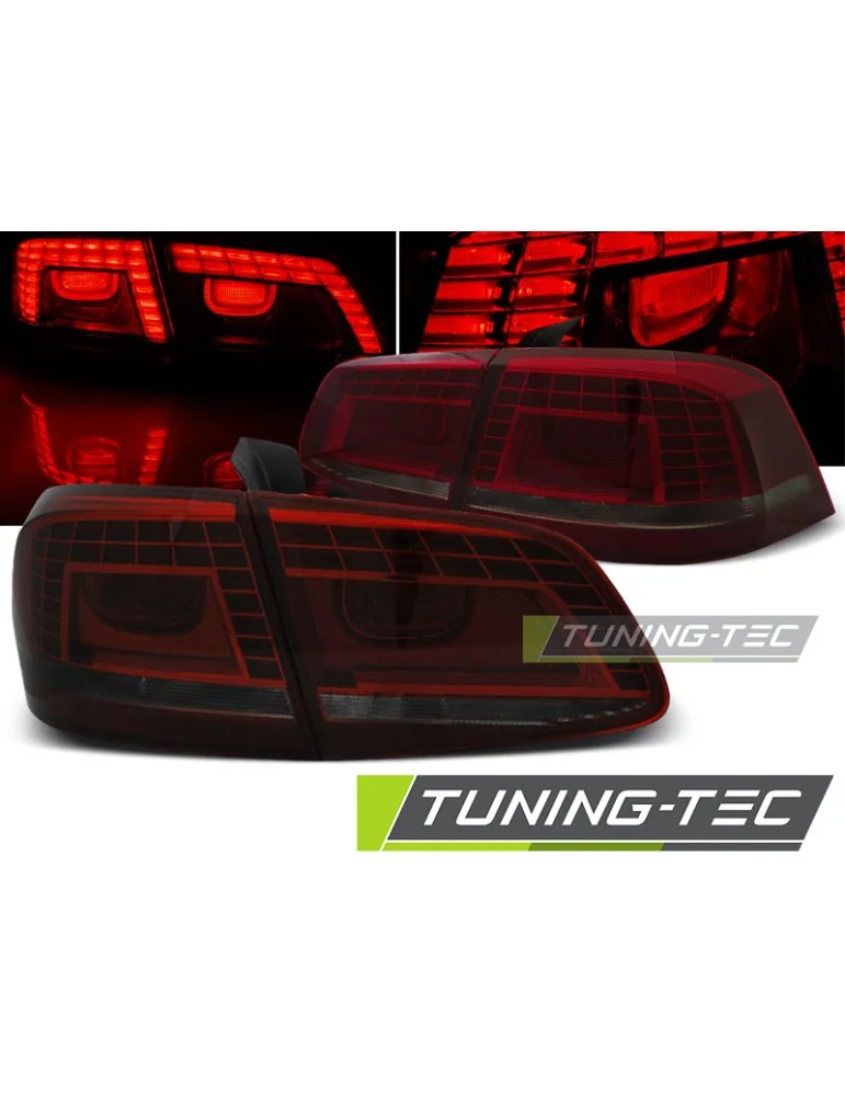 Feux arrière à LED fumés rouges pour VW PASSAT B7 Berline 10.10-10.14