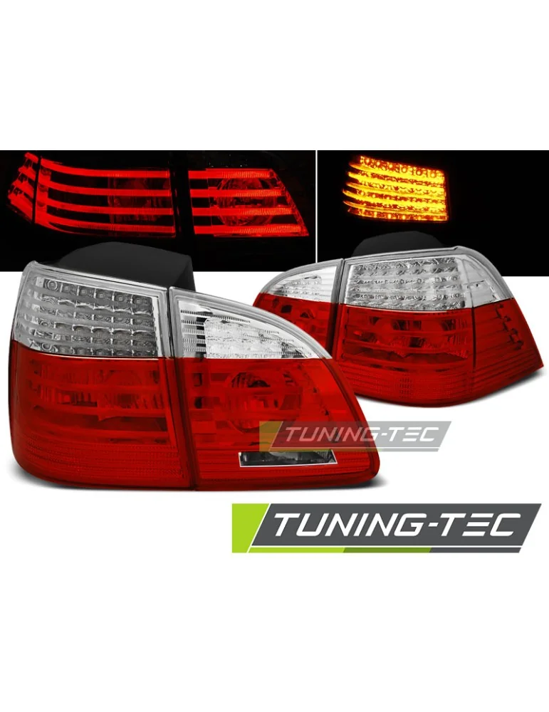 Feux arrière à LED rouges blancs pour BMW E61 04-03.07 Break