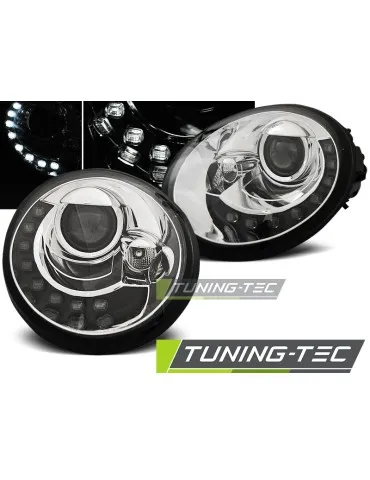 Phares à LED chromés pour VW NEW BEETLE 10.98-05.05