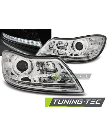 Phares à LED chromés pour SKODA OCTAVIA 09-12