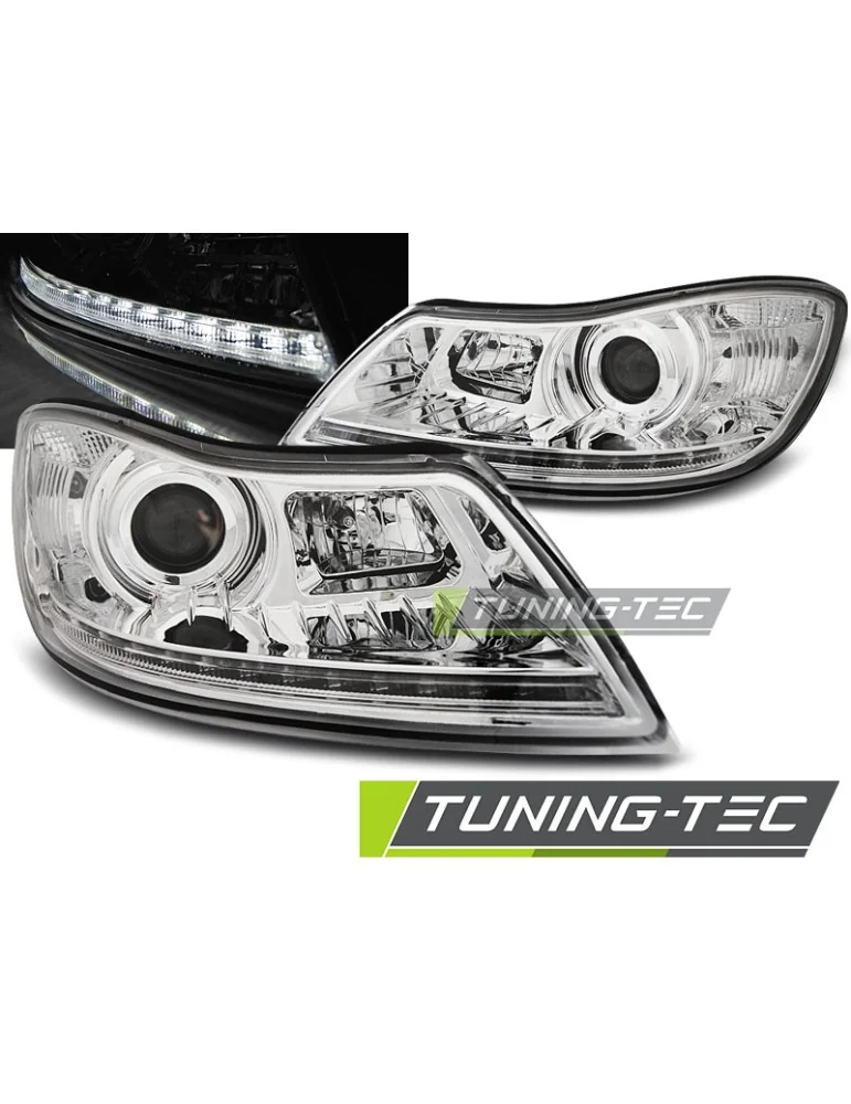Phares à LED chromés pour SKODA OCTAVIA 09-12