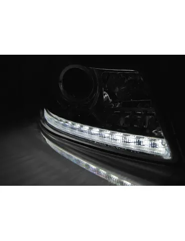 Phares à LED chromés pour SKODA OCTAVIA 09-12