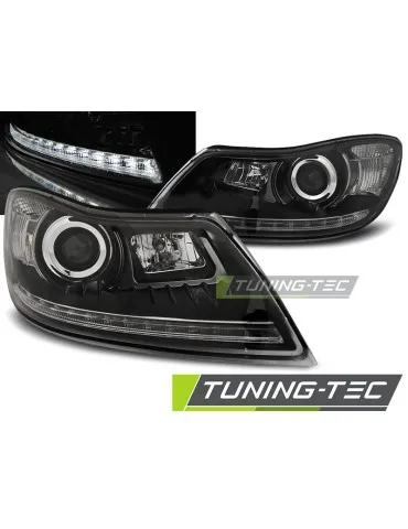 Phares à LED noirs pour SKODA OCTAVIA 09-12