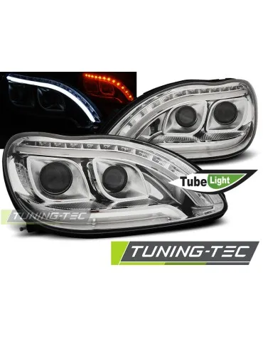 Phares à LED chromés pour MERCEDES W220 S-KLASA 09.98-05.05