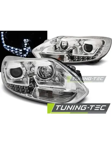 Phares à LED chromés pour FORD FOCUS MK3 11- 10.14