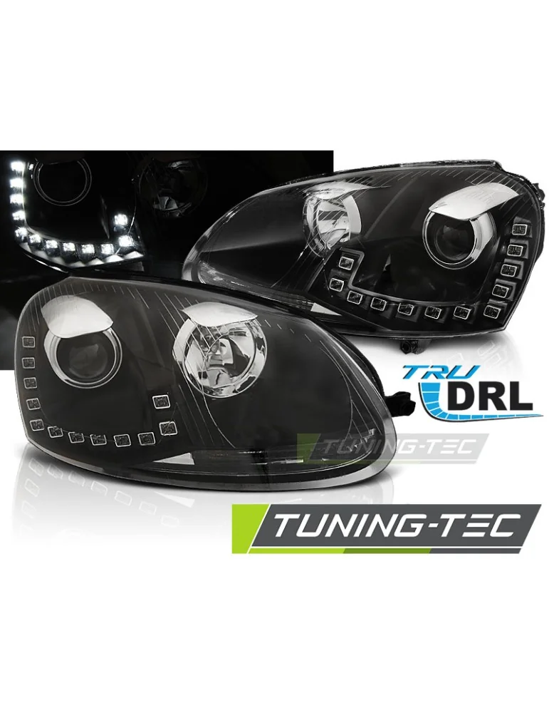 Phares noirs pour VW GOLF 5 10.03-09