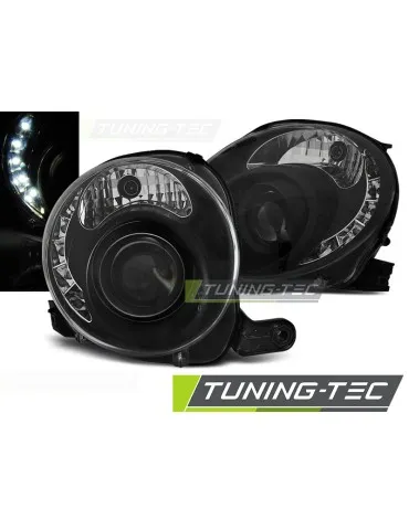 Phares à LED noirs pour FIAT 500 07-15