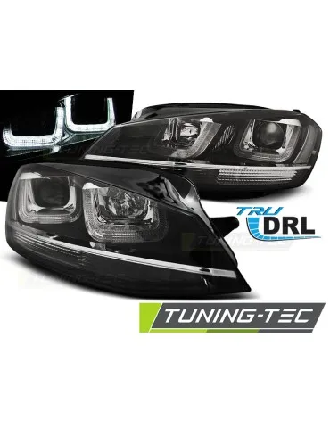 Phares à LED noirs chromés pour VW GOLF 7 11.12-17