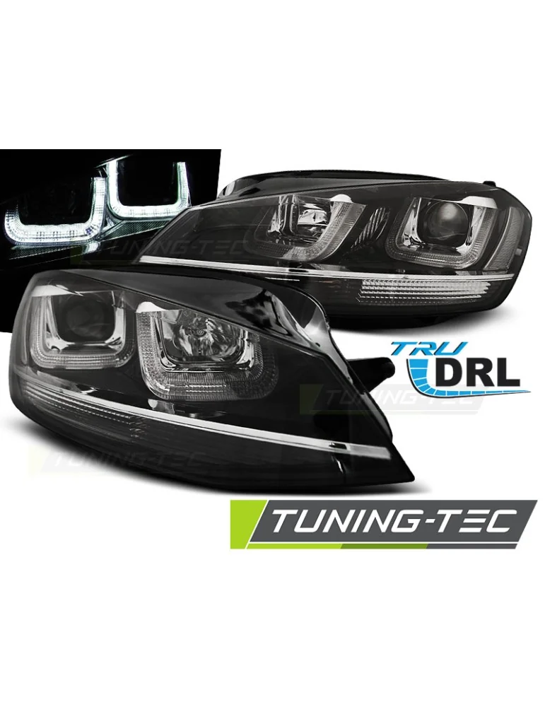 Phares à LED noirs chromés pour VW GOLF 7 11.12-17