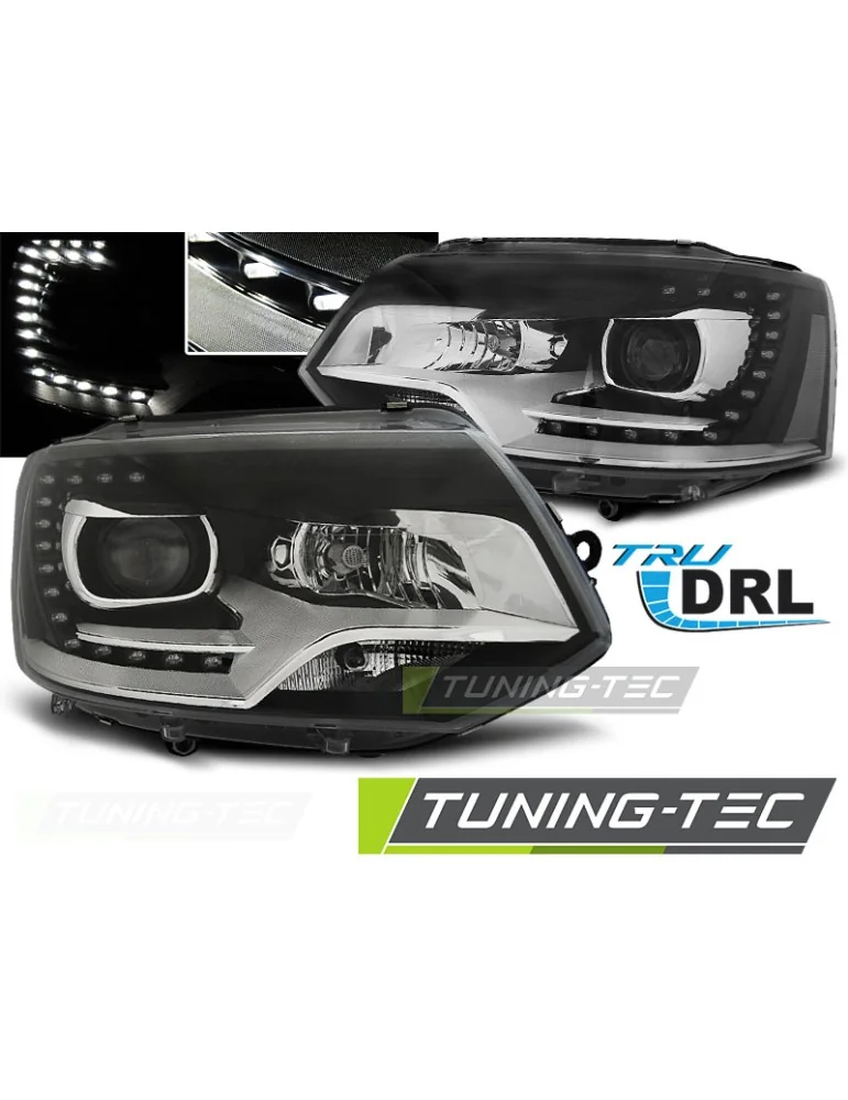 Phares noirs pour VW T5 2010-15