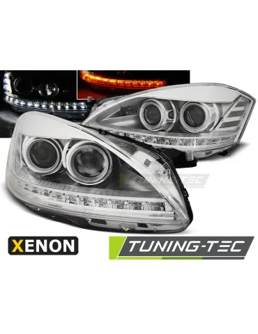 Phares au xénon chromés pour MERCEDES W221 05-09