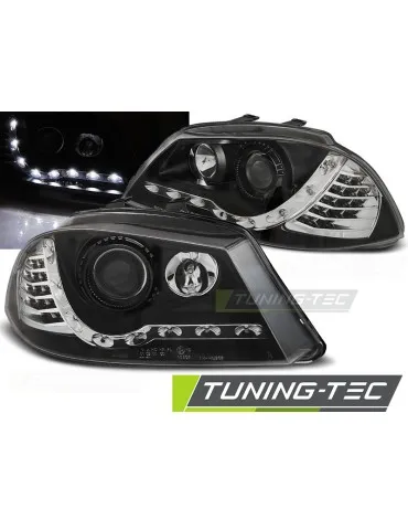 Phares à LED noirs pour SEAT IBIZA 6L 04.02-08