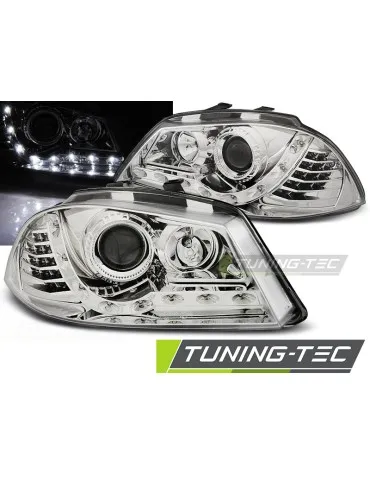 Phares à LED chromés pour SEAT IBIZA 6L 04.02-08