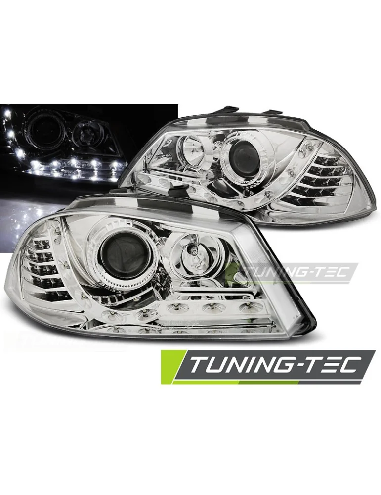 Phares à LED chromés pour SEAT IBIZA 6L 04.02-08
