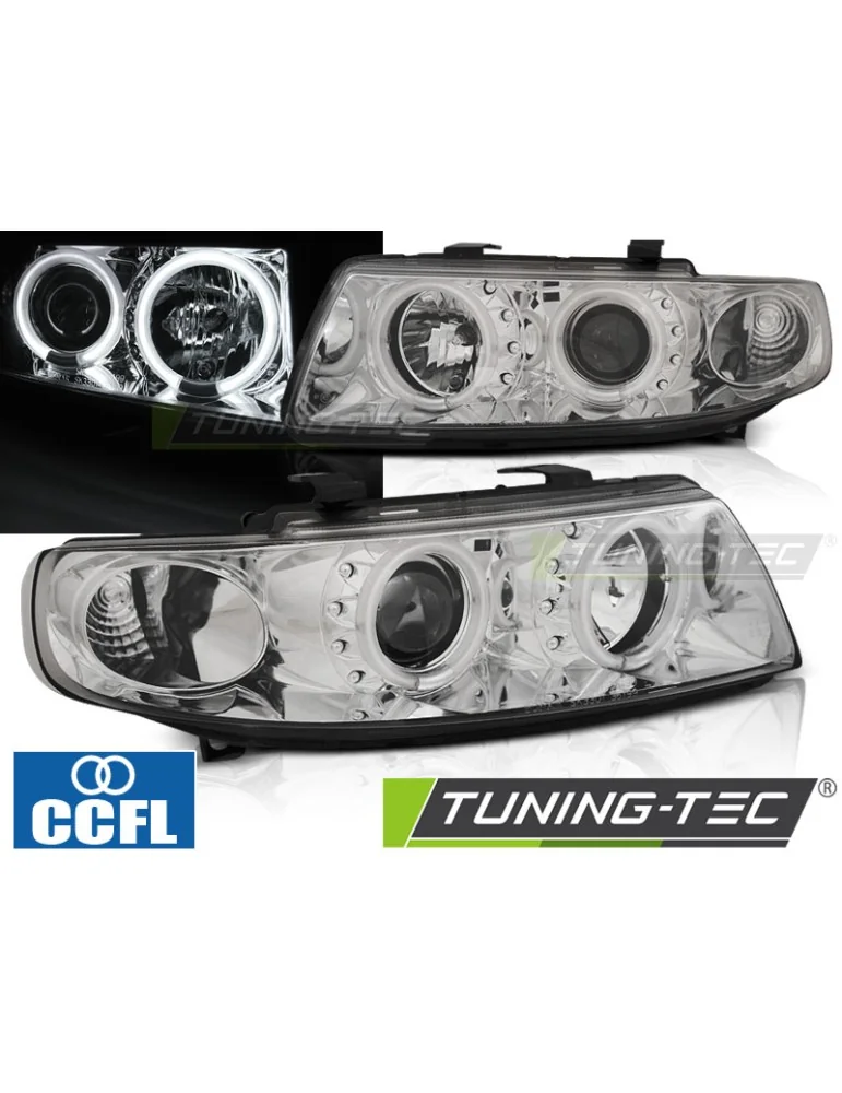 Phares à LED chromés pour SEAT LEON TOLEDO 04.99-08.04