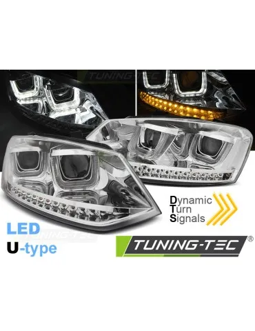 Phares à LED chromés pour VW POLO 6R 09-03.14